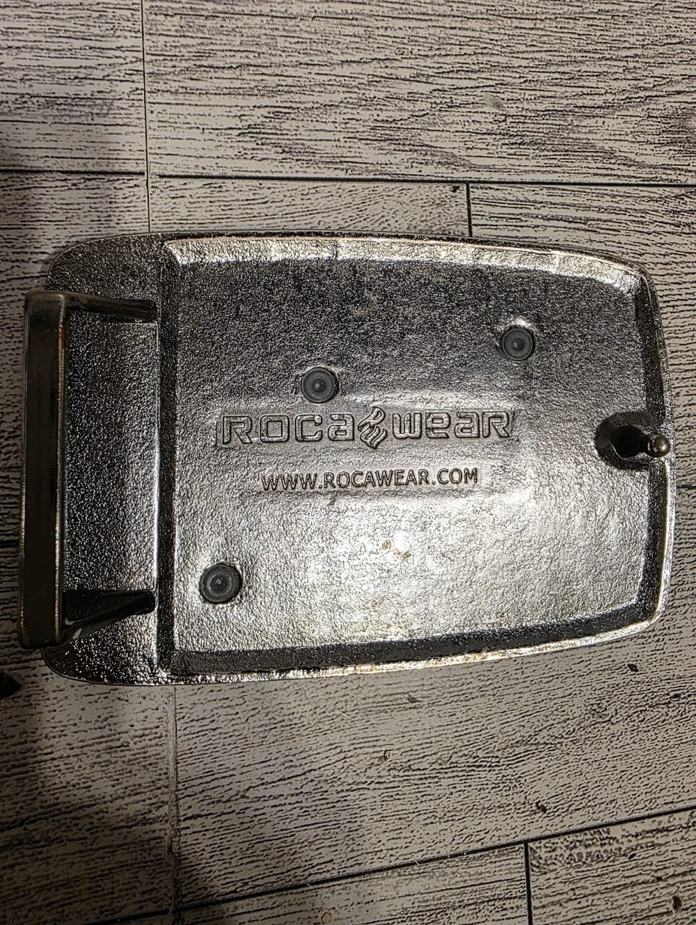 Vintage Roca Wear Embossed Metal Belt Buckle - Silver